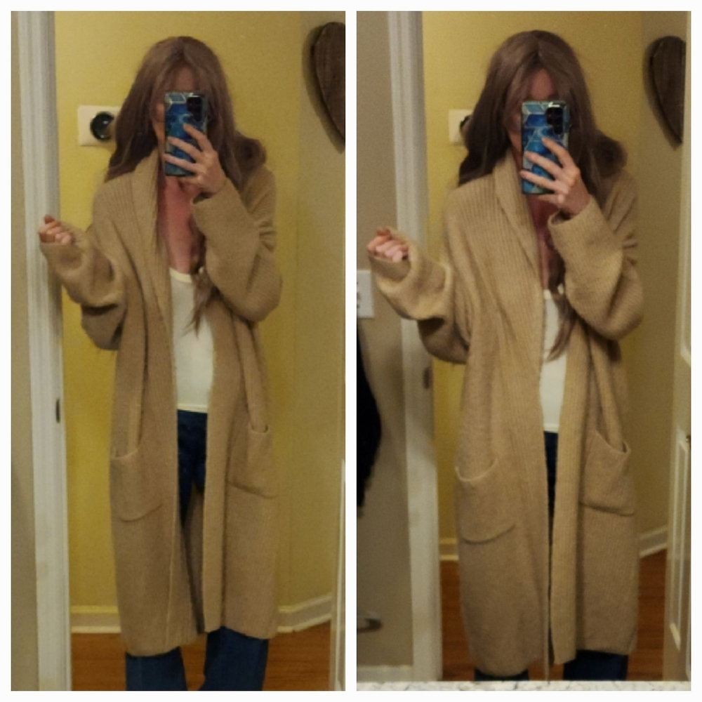 Slouchy Oversized Shawl Collar Maxi Cardigan Sweater